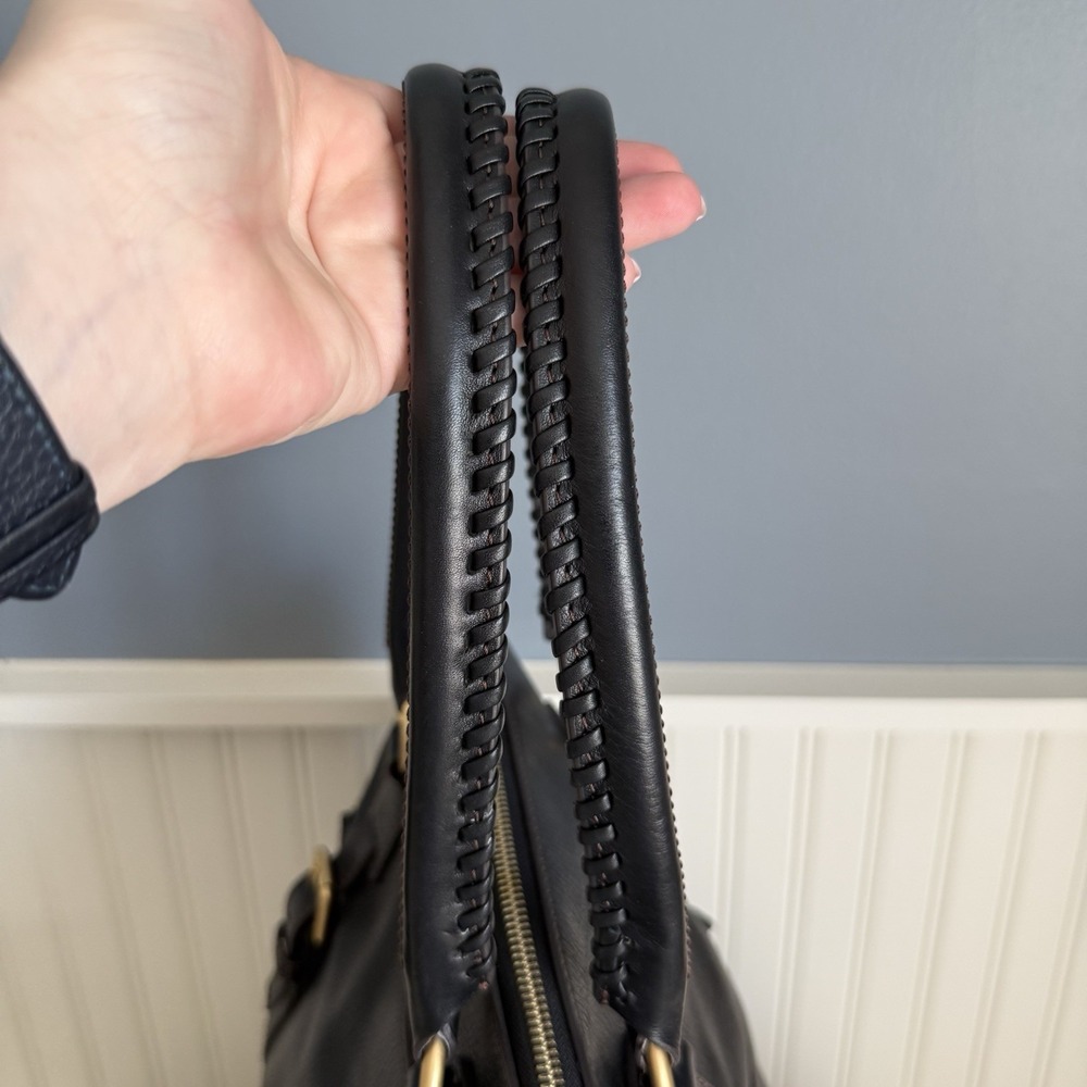 DOONEY & BOURKE Florentine Domed Buckle Satchel Shoulder Bag Purse Black Tassel - Picture 5 of 15